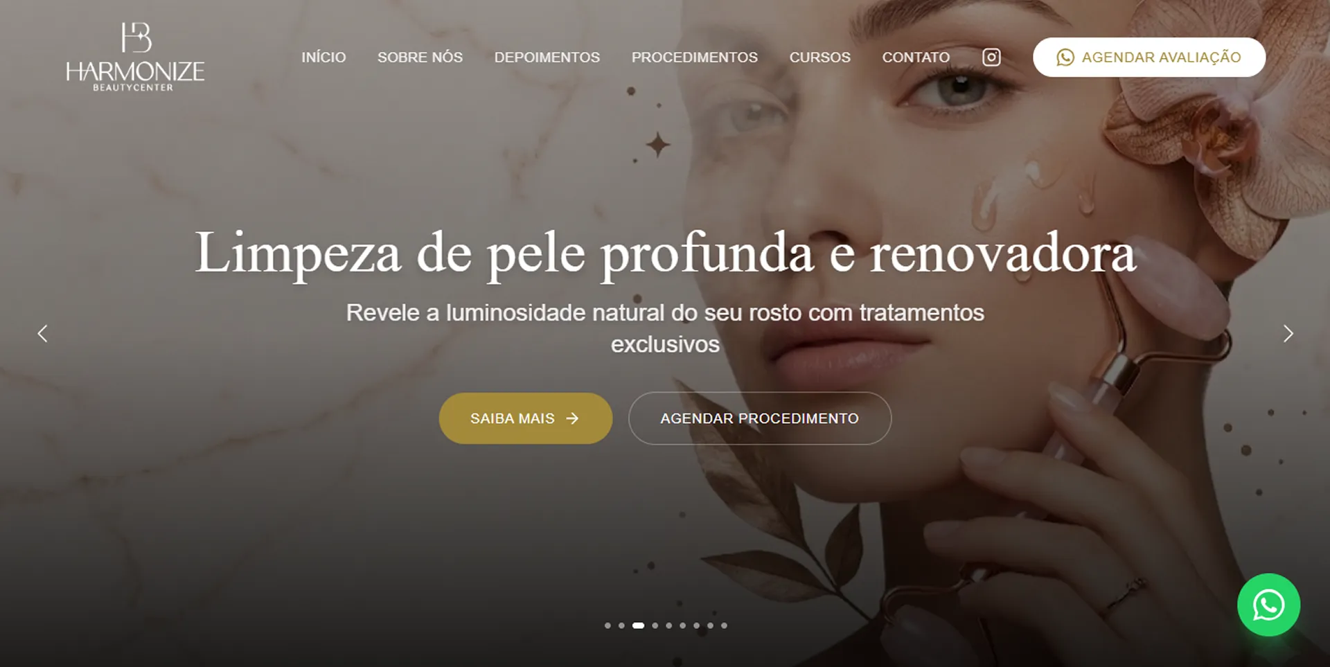 Página inicial do site Harmonize, desenvolvido pela ArtsCode